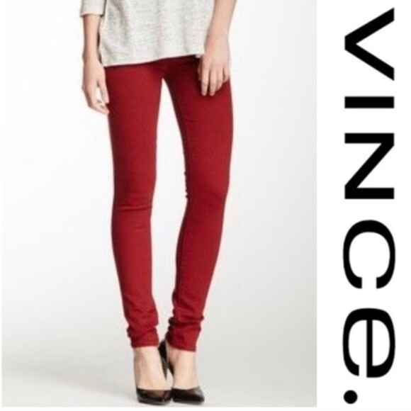 Vince Brick Red Skinny Jeans Size 25 - Picture 3 of 15